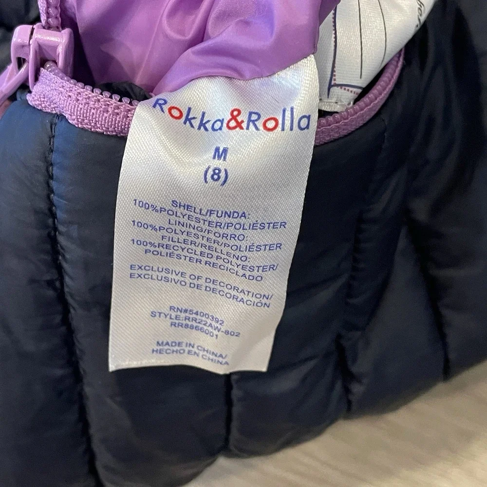 Rokka&Rolla Girls Puffer Jacket 8 Ultra Light Reversible‎ Back to School